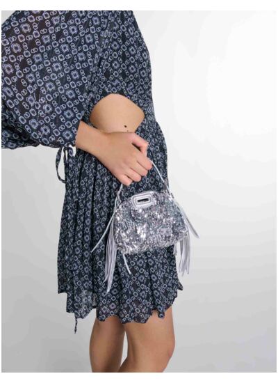 Sac Miss M Nano en sequins argentés