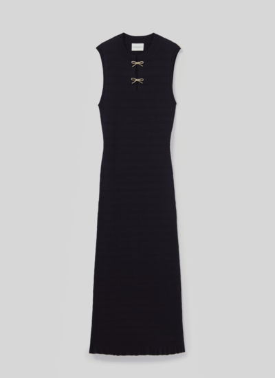 Claudie pierlot Robe longue maille fine noeuds