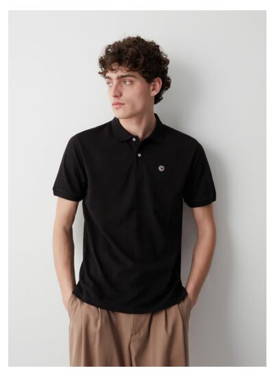 Polo en piqué bords-côtes