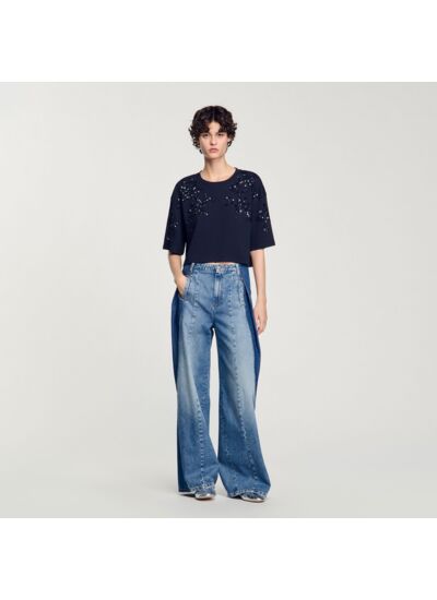 T-shirt à détails perlés