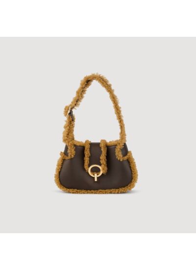 Sac Janet en cuir et peau lainée