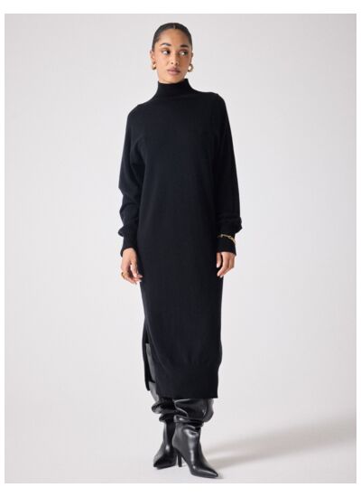Robe en cachemire Maelly NOIR