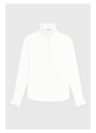 Chemise à col victorien écru