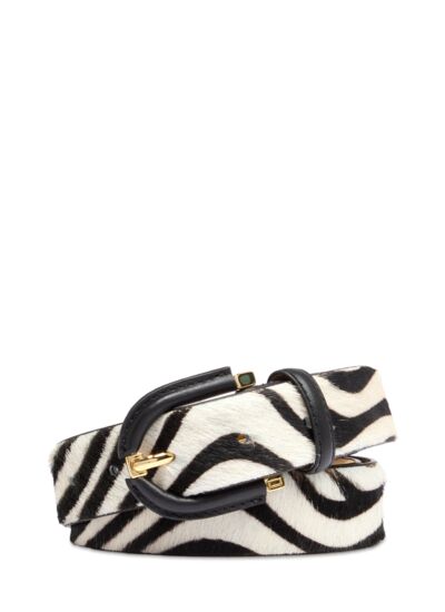 Sienna De Lancel - Ceinture 30Mm Ardillon Reversible Ajustable - Noir/Blanc