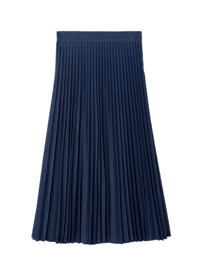 Jupe plissée en denim - Femme - DENIM AIZOME