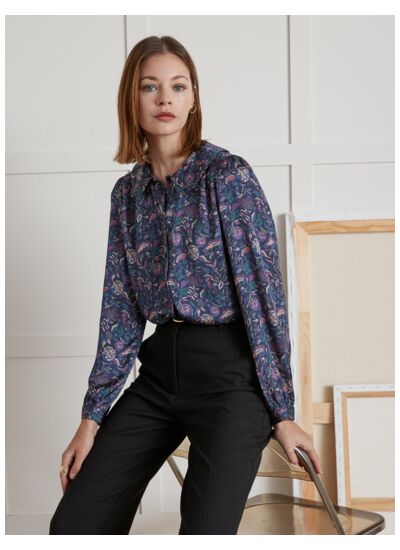 BLOUSE COL IMPRIMEE
