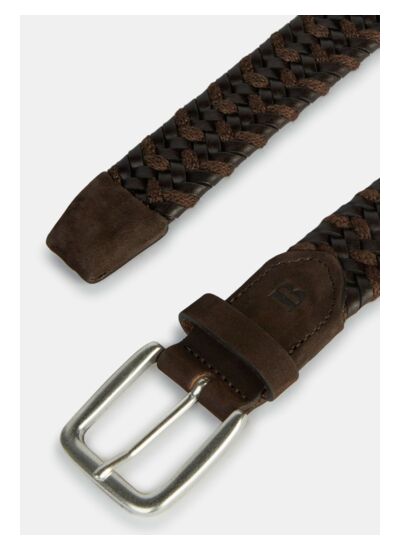 Ceinture Tressée Extensible En Cuir Mélangé