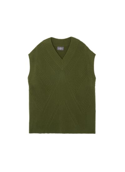 Pull col V sans manches - Femme - SAUGE