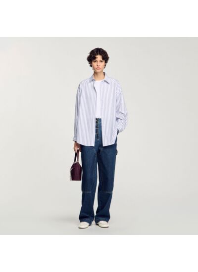 Chemise à rayures strassée