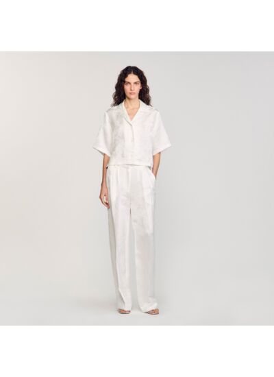 Chemise courte à jacquard à noeuds