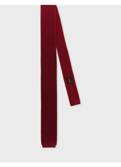 Cravate 6,5cm en tricot de soie uni rouge