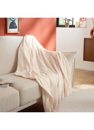 Plaid Polaire Extra Doux Coloris Ecru