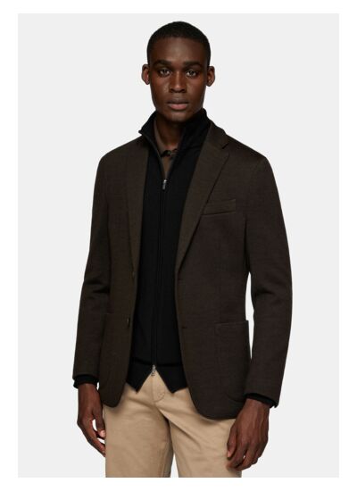 Veste Structurée en Laine Jersey