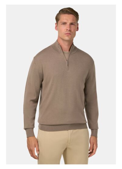 Pull Demi Zip En Laine Mérinos