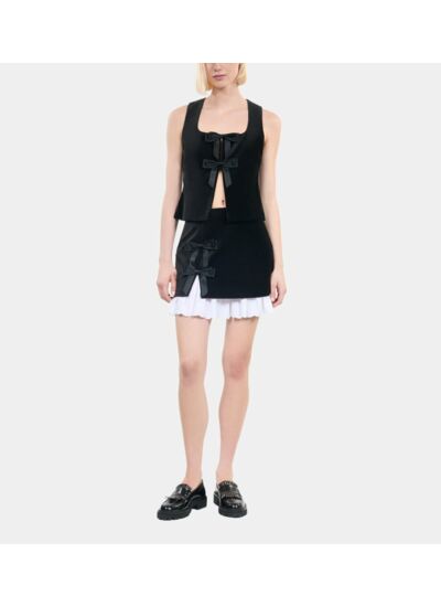 Jupe Courte En Velours Noir Femme