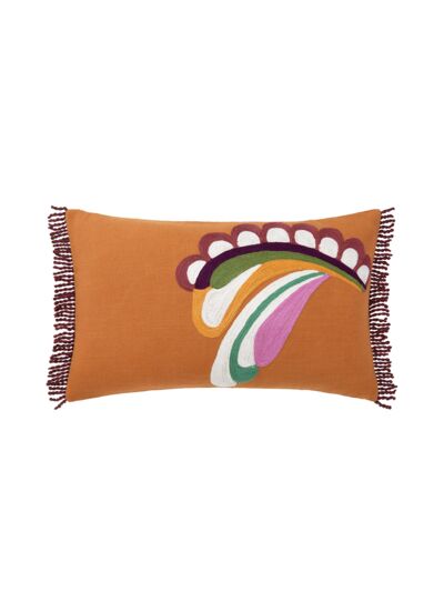 Desforges - Housse de coussin en coton orange, Seventies