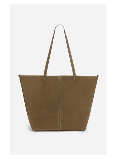 Grand Cabas En Cuir Velours 100% Cuir de Vachette