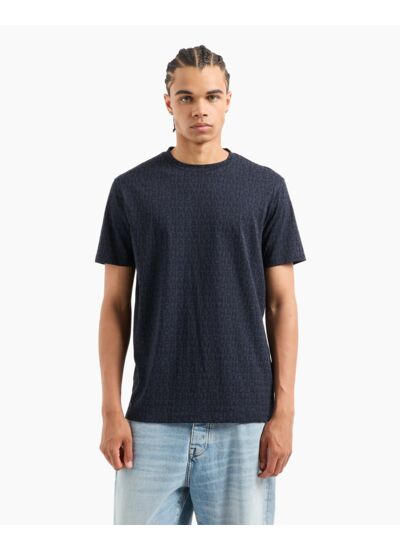 T-shirt - lettrage bleu marine petit