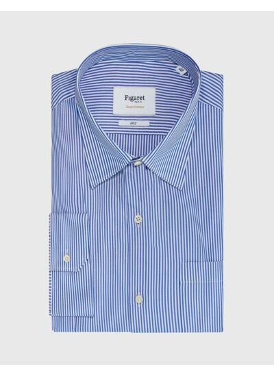 CHEMISE RAYURES POPELINE BLEU