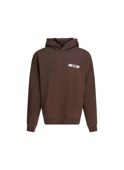 Jacquemus Pull Le Hoodie Gros Grain Marron