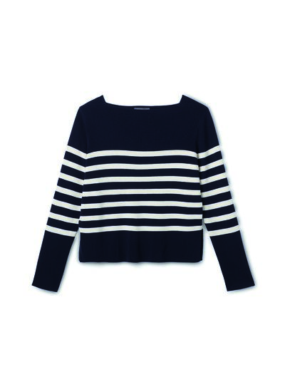 Marinière col bateau - Femme - MARINE/NATUREL