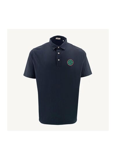 Polo bleu marine avec badge poitrine