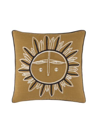 Desforges - Housse de coussin en coton jaune, Zeus