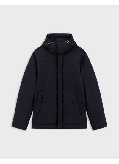 Doudoune isola en flanelle de laine unie marine