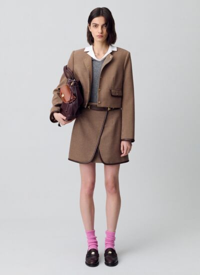Claudie pierlot Jupe courte pied de poule