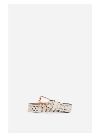 Ceinture Cuir Lisse Ajouré 25MM En 100% laine mérinos