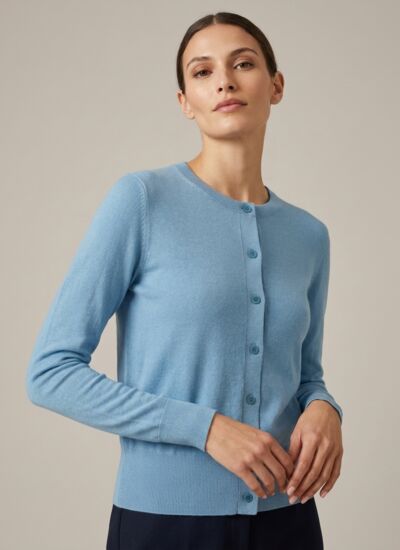 Bompard Cardigan ultrafin - femme - bleu glaz