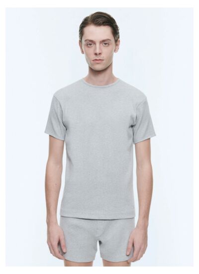 T-shirt Ringer côtelé en coton