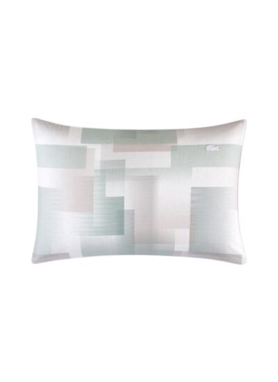 Lacoste - Taie d'oreiller en satin de coton lavé vert, L Songe