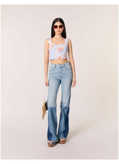 Top en taffetas imprimé