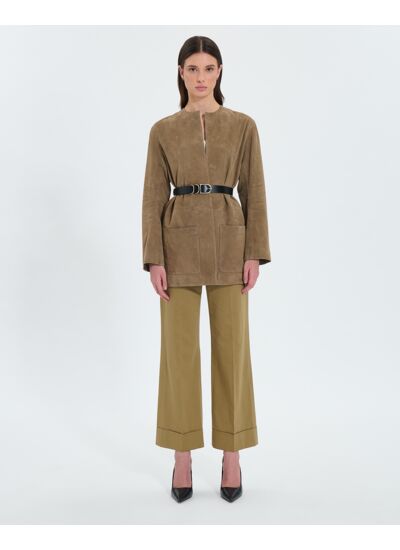 Manteau mi-long kaki