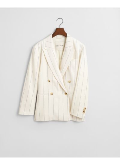 Pinstriped Linen Club Blazer