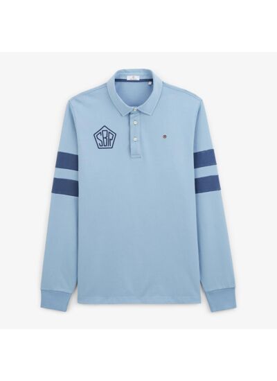 Maillot rugby manches longues Léandre bleu