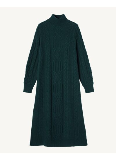 Robe longue à torsades - Femme - VERT ASTEROIDE