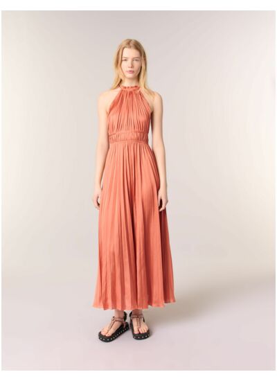 Robe longue plissée