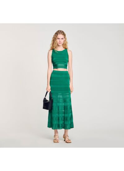 Jupe longue en maille fantaisie