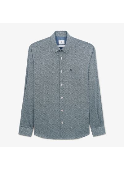 Chemise regular imprimé fantaisie bleu nuit