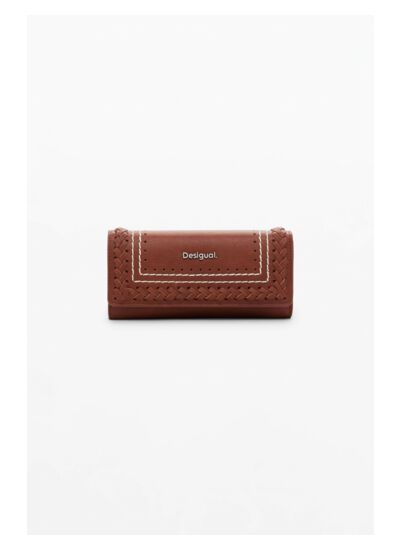 Porte-monnaie tressé avec surpiqûres