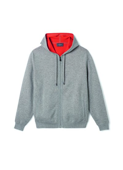 Hoodie zippé double face - Homme - GRIS ARGENTE/SOLARO