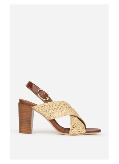 SANDALES 80MM Sandales En Cuir & Raphia