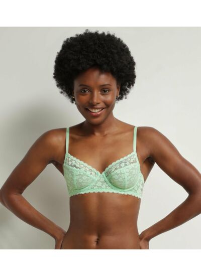 Soutien-gorge femme à armatures en dentelle florale Vert Daisy lace