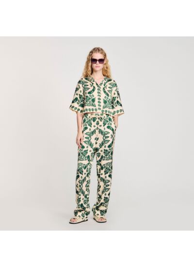 Pantalon à imprimé fleuri
