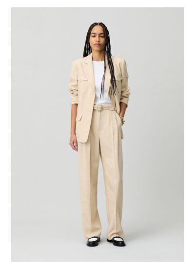 Pantalon large taille haute