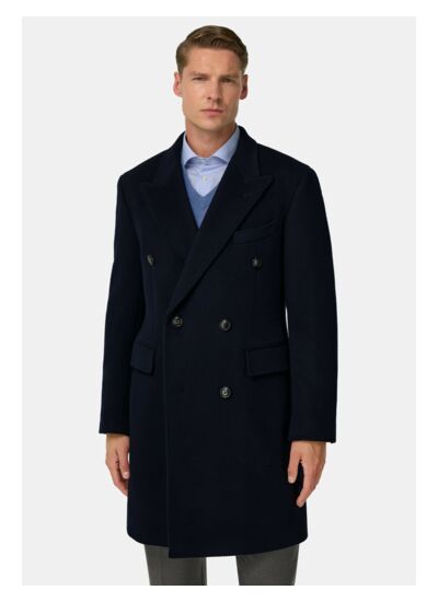 Manteau Croisé En Laine Mélangée