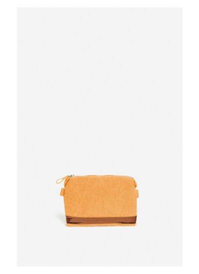 Petite Trousse Zipée En Lin & Sequins