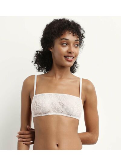 Bralette sans armature en dentelle graphique Nacre Mod de Dim